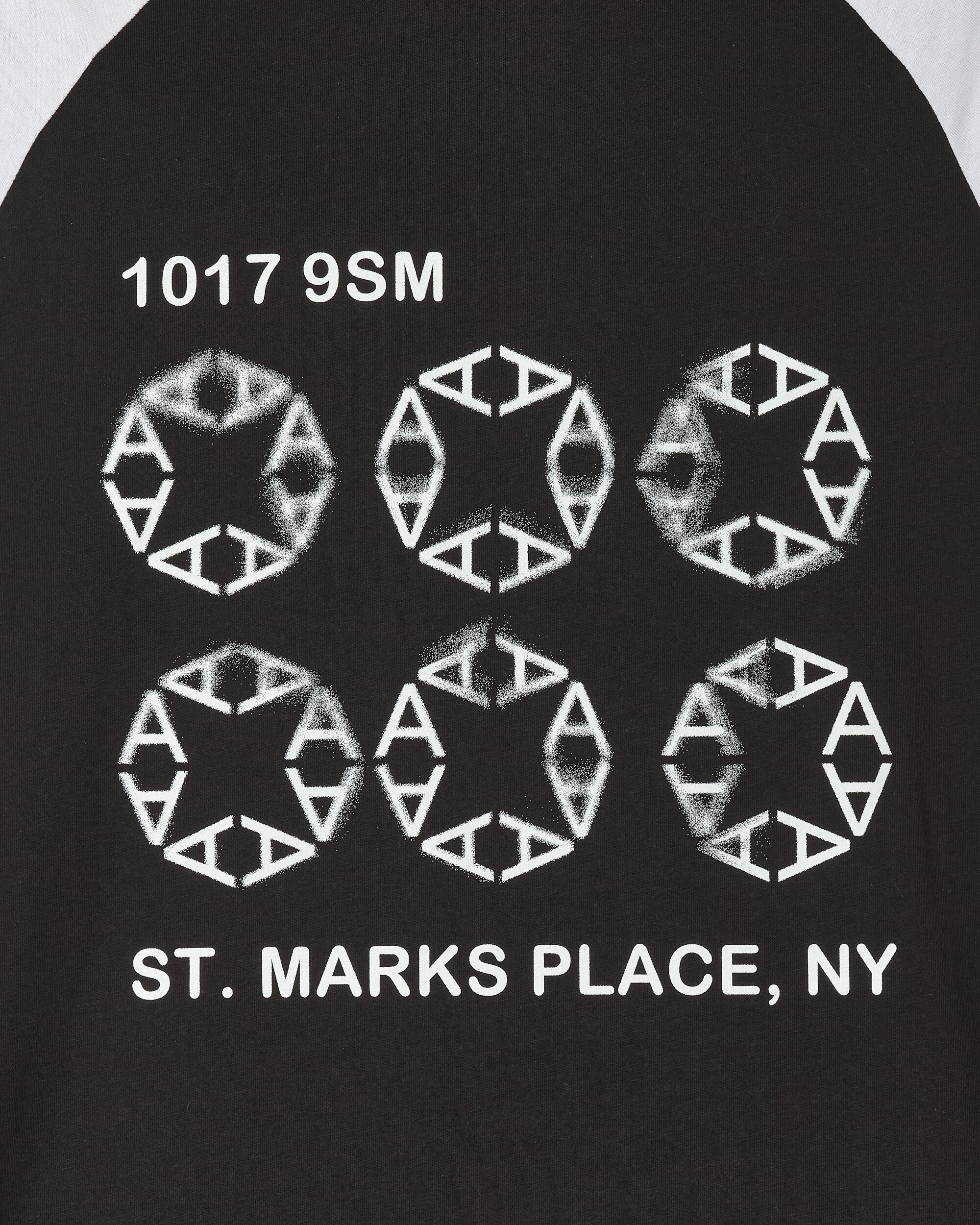 1017 ALYX 9SM Oversize Logo Raglan T-Shirt Black/White T-Shirts Shortsleeve AAUTS0459FA01 MTY0001