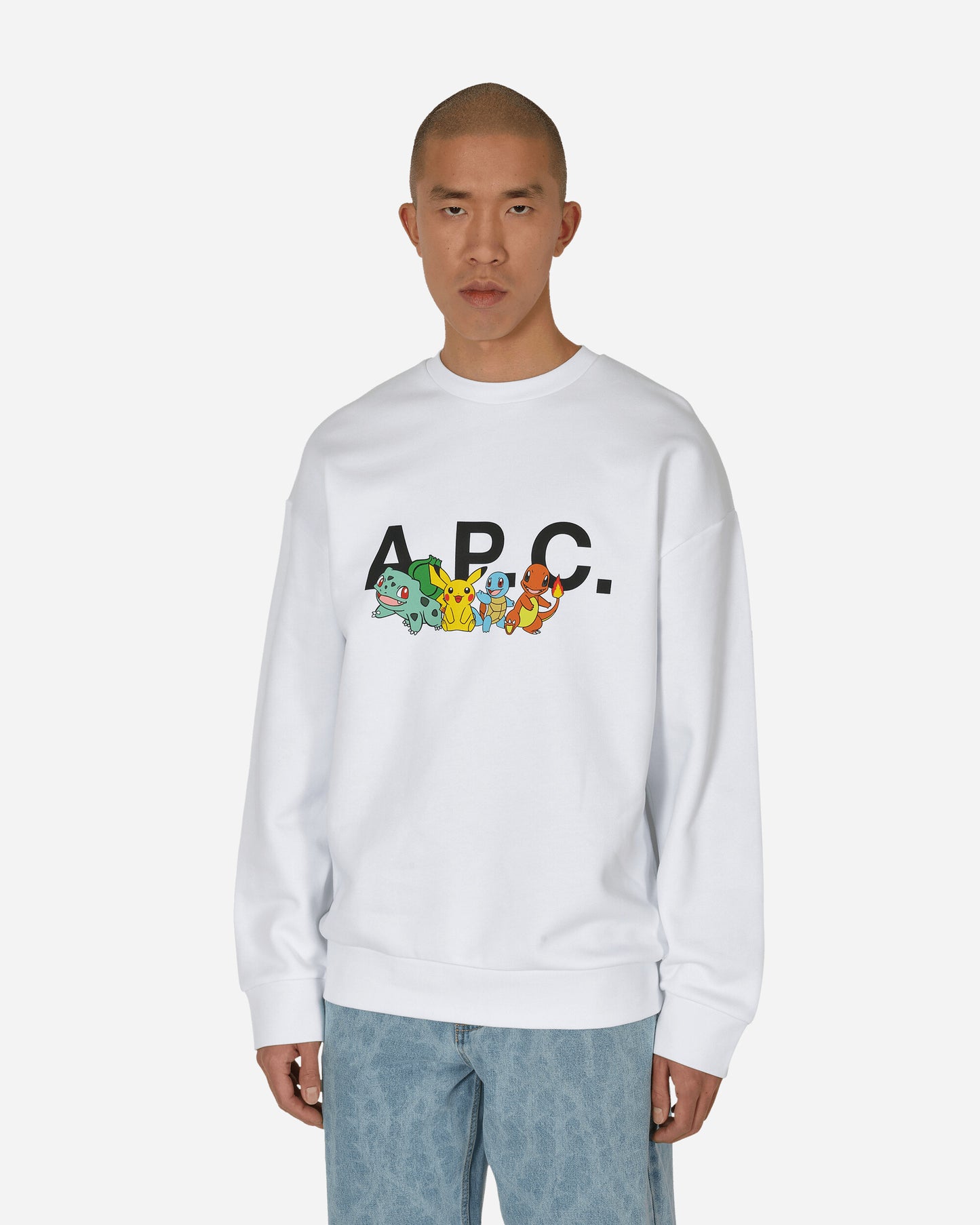 A.P.C. Sweat Pokémon The Crew H White Sweatshirts Crewneck COGVF-H27856 AAB