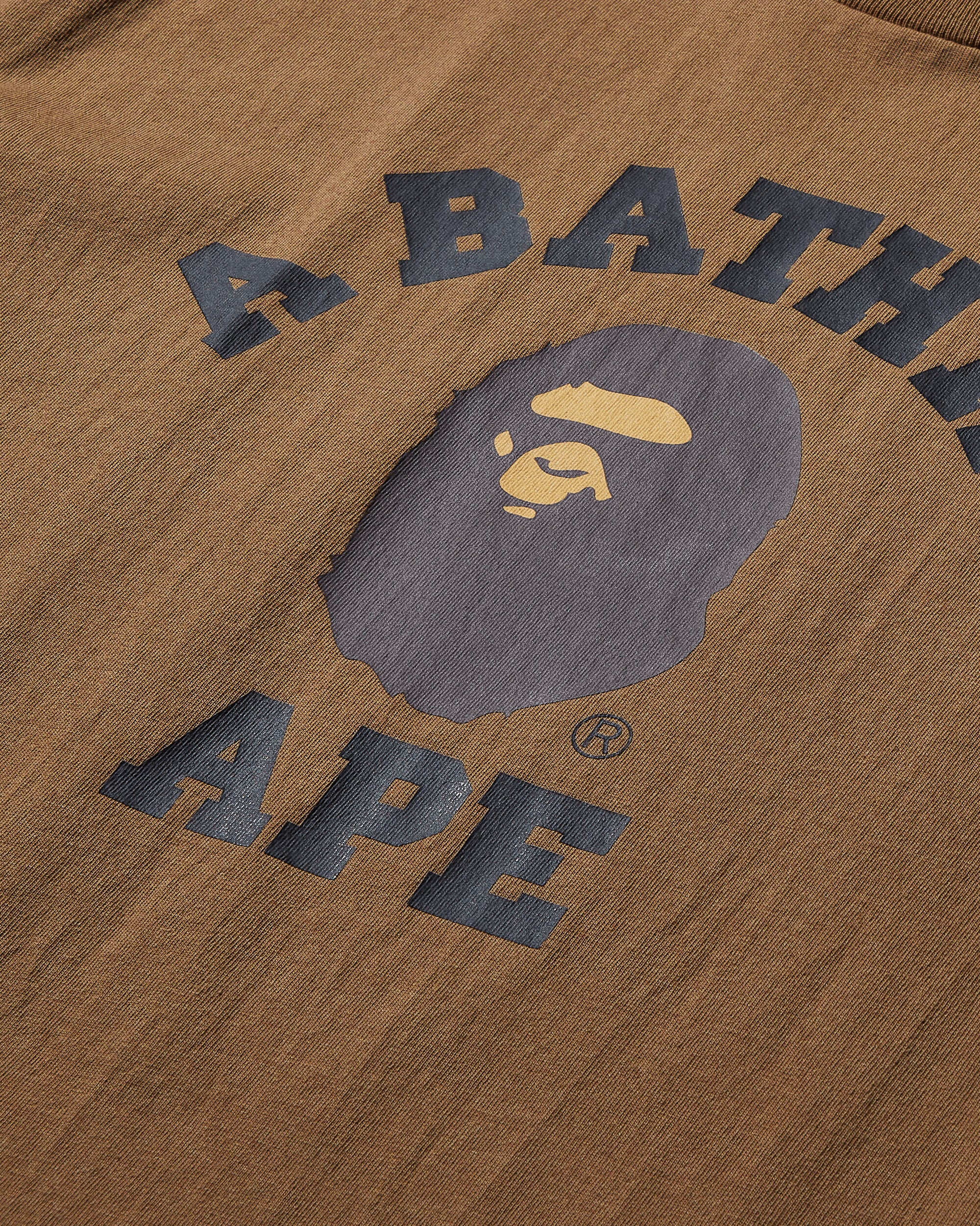 A Bathing Ape College Tee M Beige T-Shirts Shortsleeve 1K80110001 BEIGE