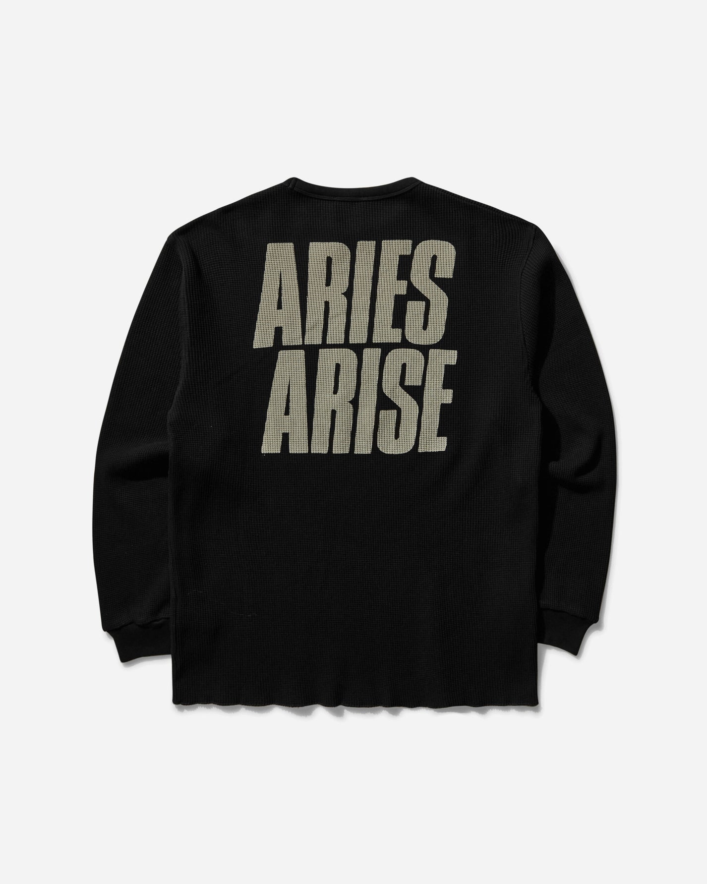 Aries Peace Press Gothic Waffle LS Tee Black T-Shirts Longsleeve AR6003903 BLK