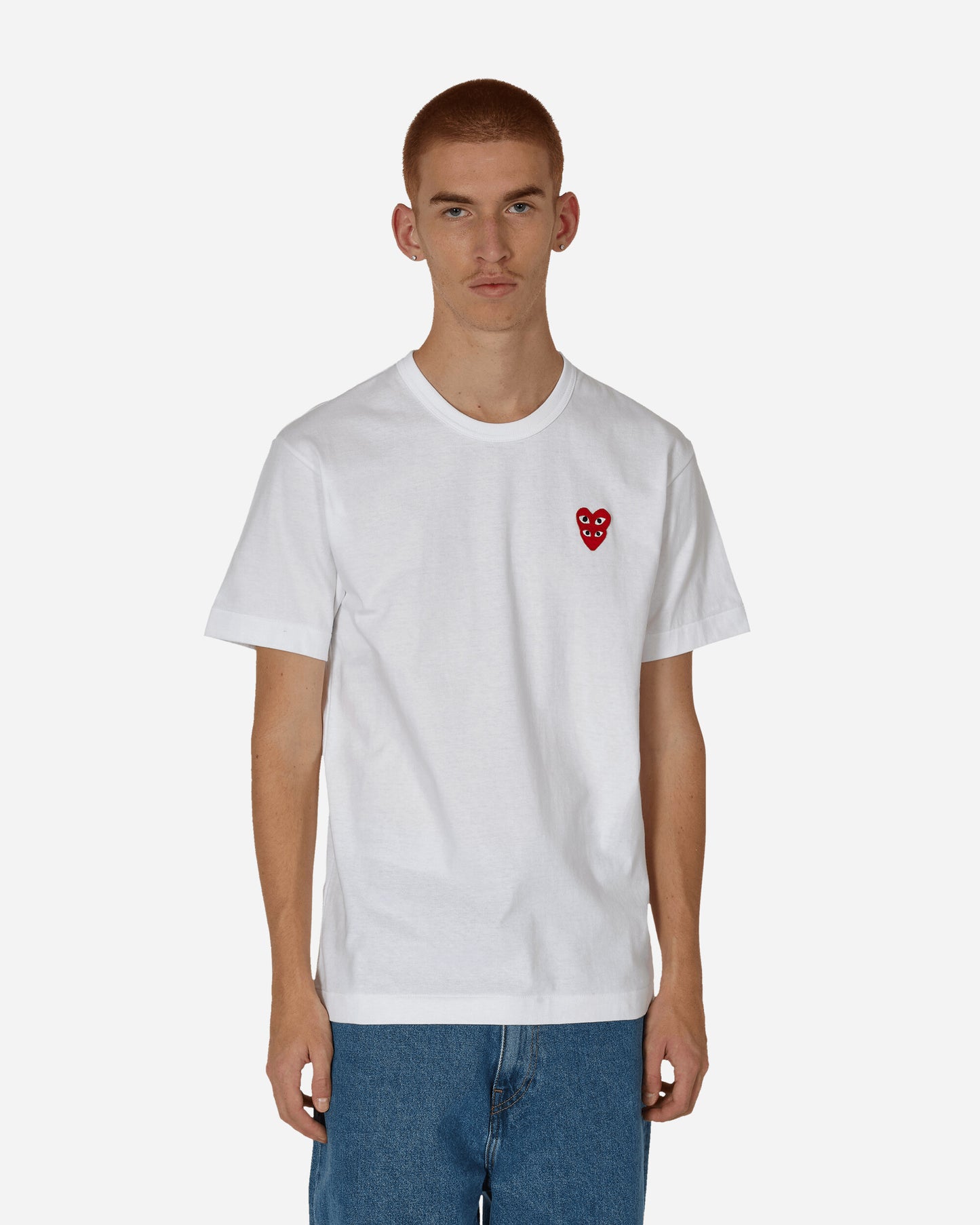 Comme Des Garçons Play T-Shirt Short Sleeve White T-Shirts Shortsleeve P1T288  2