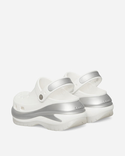 Crocs Wmns Mega Crush Metallic Clog White/Silver Sandals and Slides Sandals and Mules CR.210368 WHSI