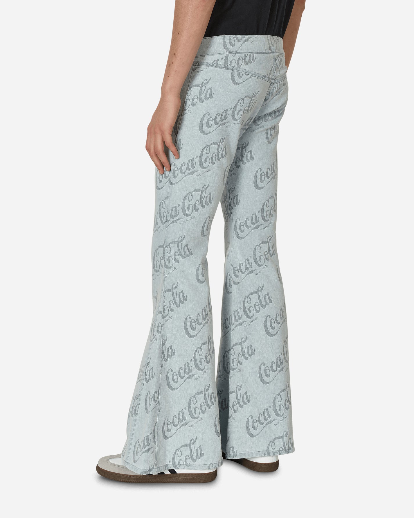 ERL Coca-Cola Jacquard Denim Flare Pants Grey Coca-Cola Pants Flare ERL08P014 1