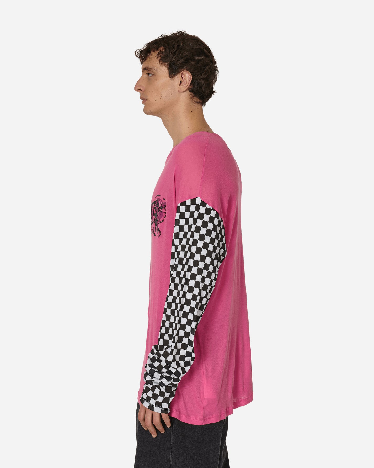 ERL Printed Light Jersey Longsleeve T-Shirt Fuchsia T-Shirts Longsleeve ERL08T018 1