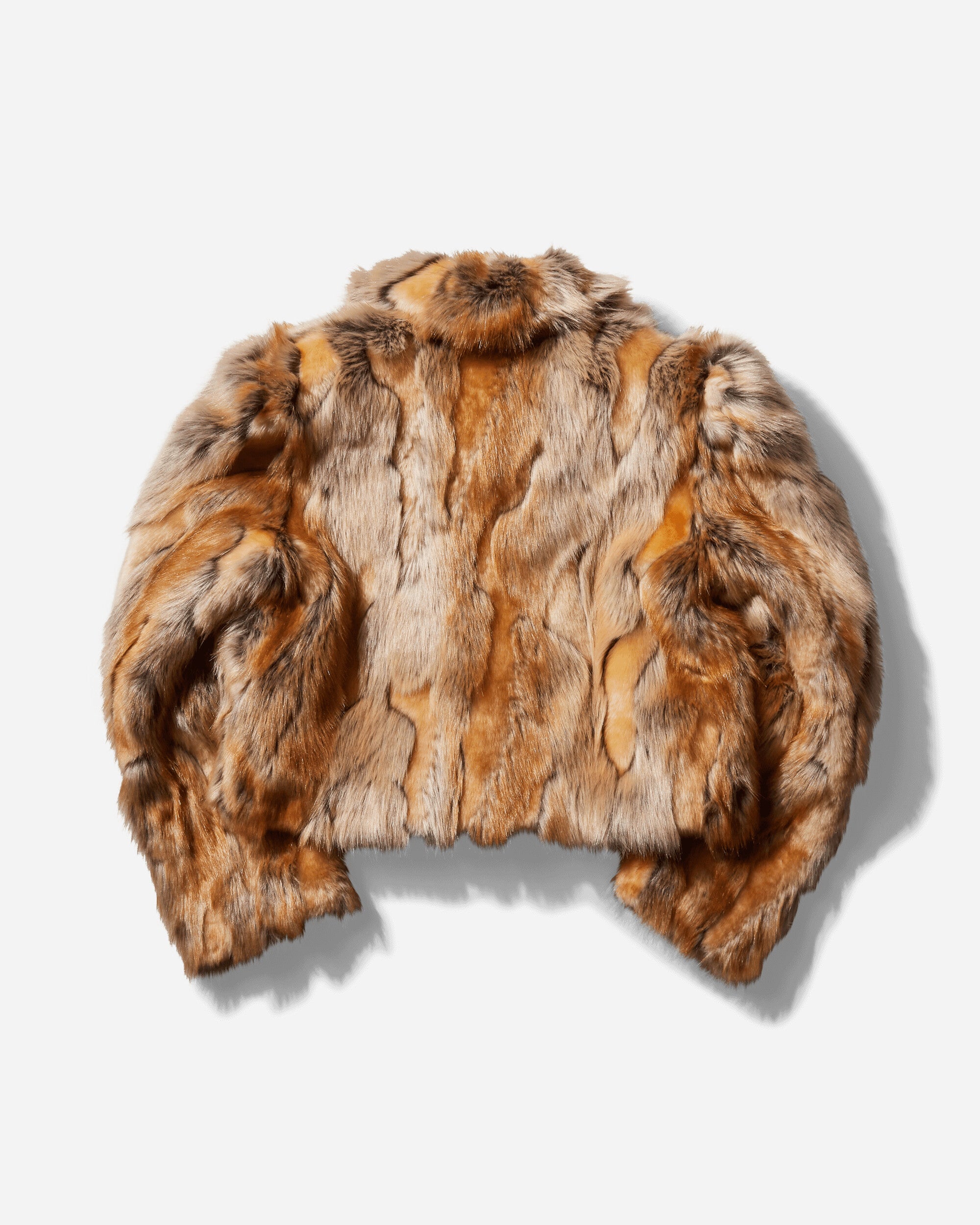 Guess USA Gusa Faux Fur Jacket Fur Vest Tan Multi Coats and Jackets Jackets W4BN33WGE20 F1VW