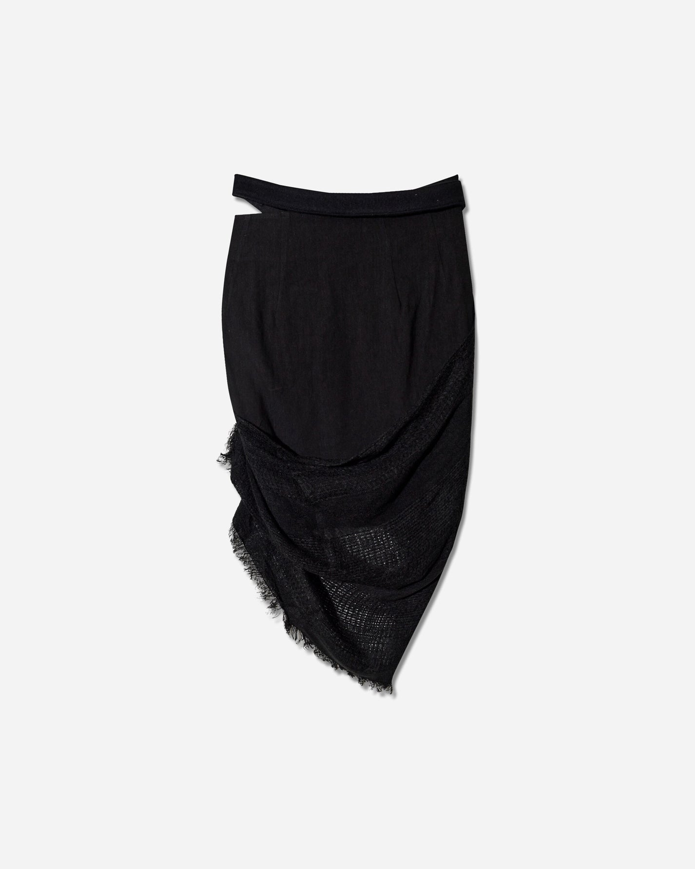 HYEIN SEO Wmns Fringed Skirt Black Skirts Midi FW24-SK2K 001