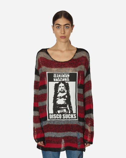 Hysteric Glamour Wmns Sweater Disco Sucks Red Knitwears Sweaters 01233NS06 50