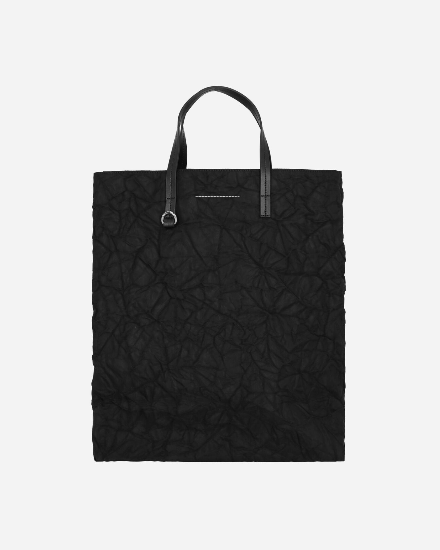 MM6 Maison Margiela Wmns Shopping Bag Wrinkle Fabric Black Bags and Backpacks Tote Bags SB5WC0013 T8013