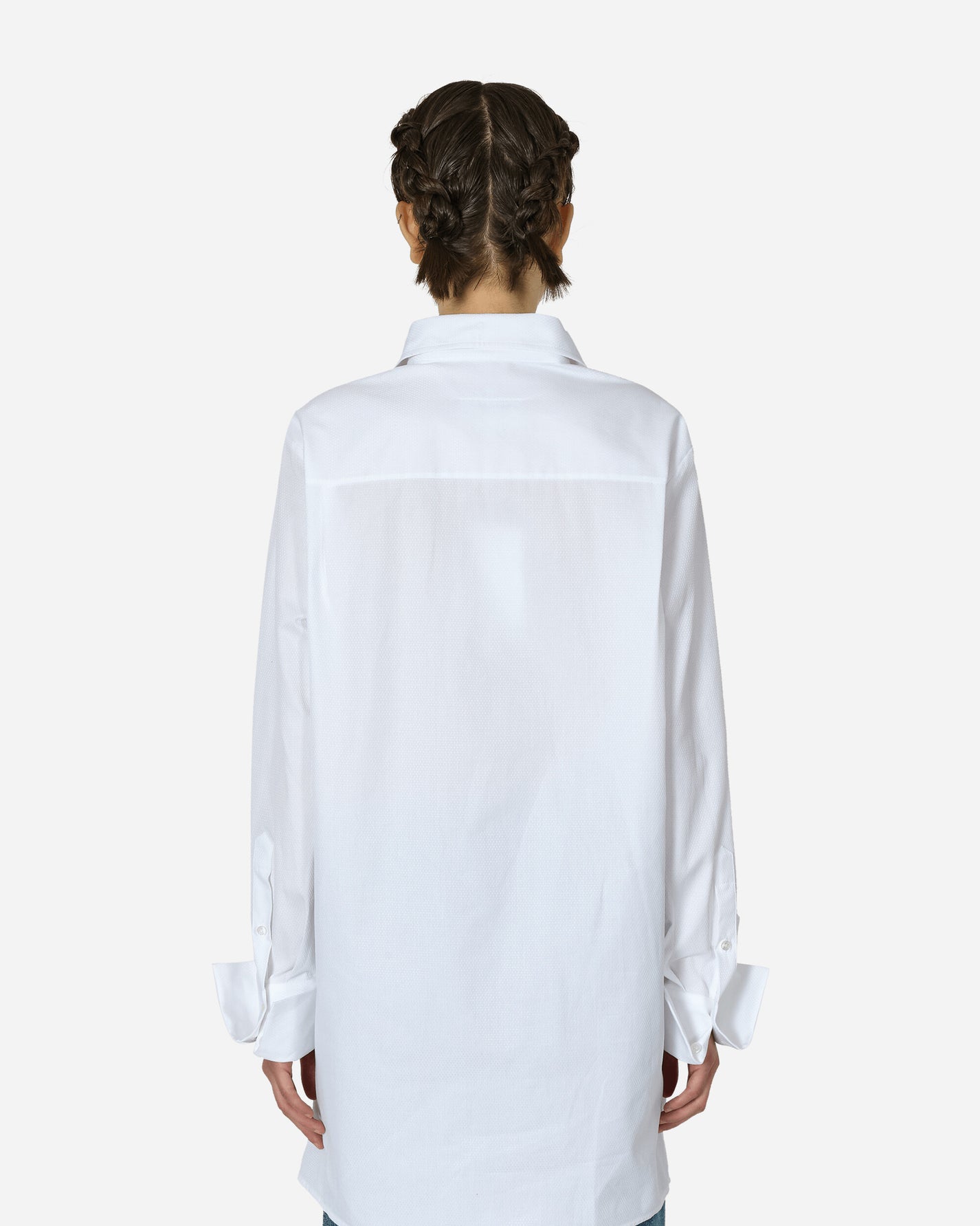 MM6 Maison Margiela Wmns Long-Sleeved Shirt Off White Shirts Longsleeve Shirt S62DT0032 101