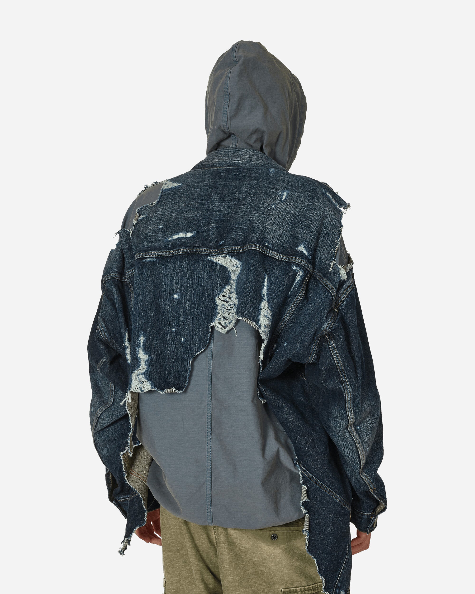 Maison MIHARA YASUHIRO Double Layered Denim Hooded Jacket Indigo Coats and Jackets Denim Jackets J12BL021 INDIGO