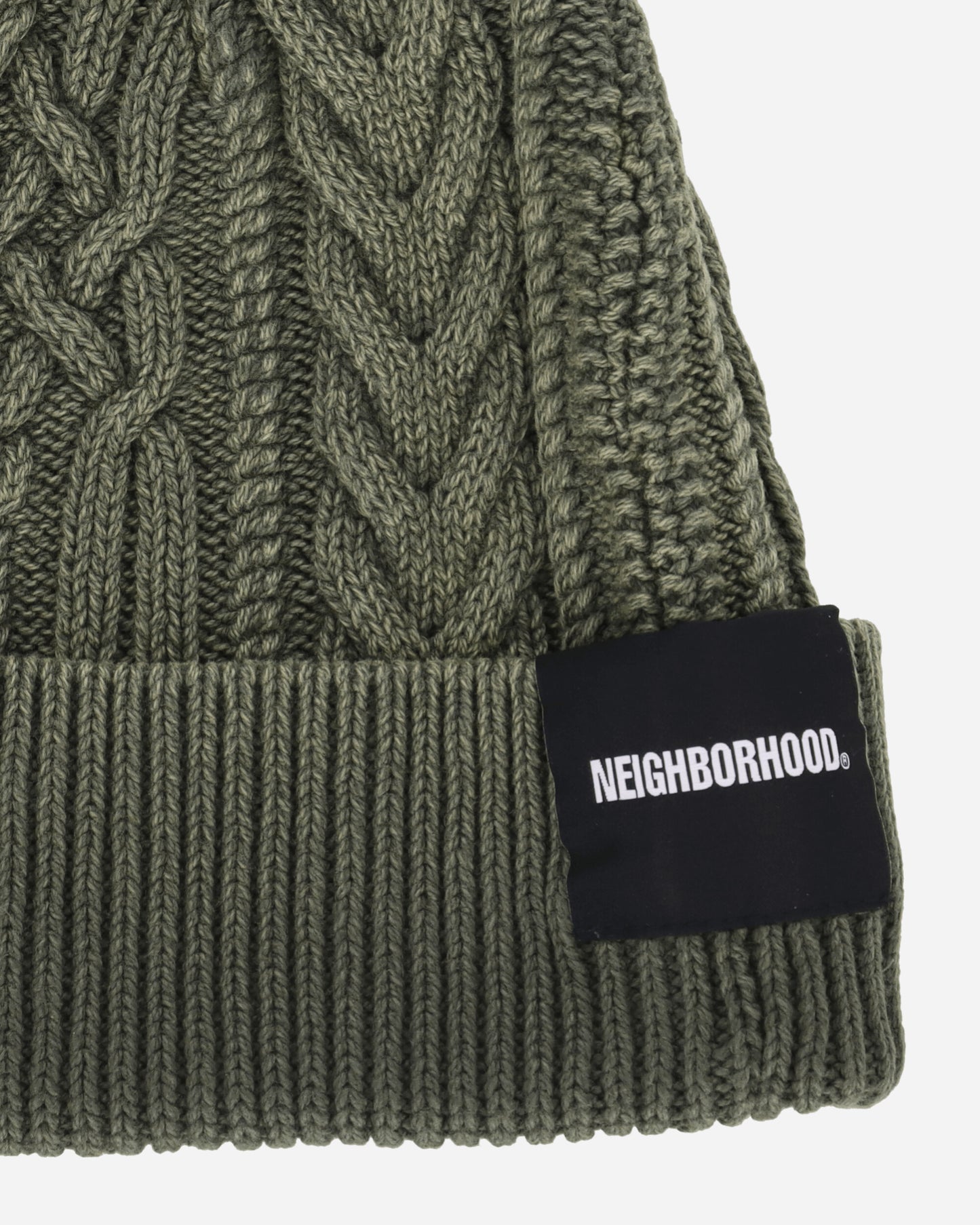 Neighborhood Washed Cable Beanie Olive Drab Hats Beanies 24213NH-HT01 OD