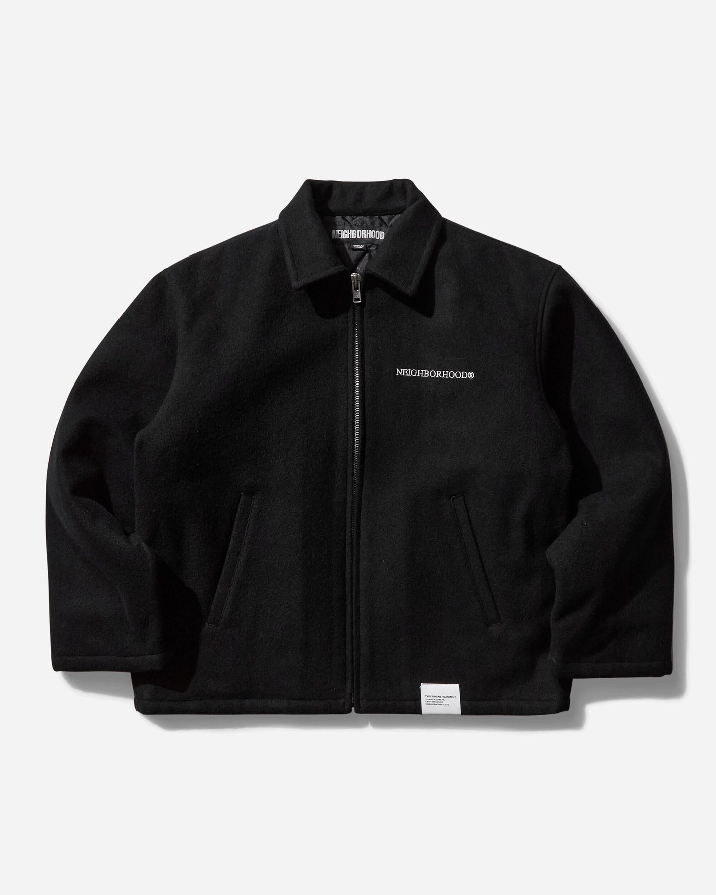 Neighborhood Melton Zip Work Jacket Black Coats and Jackets Jackets 242ZANH-JKM01 BK