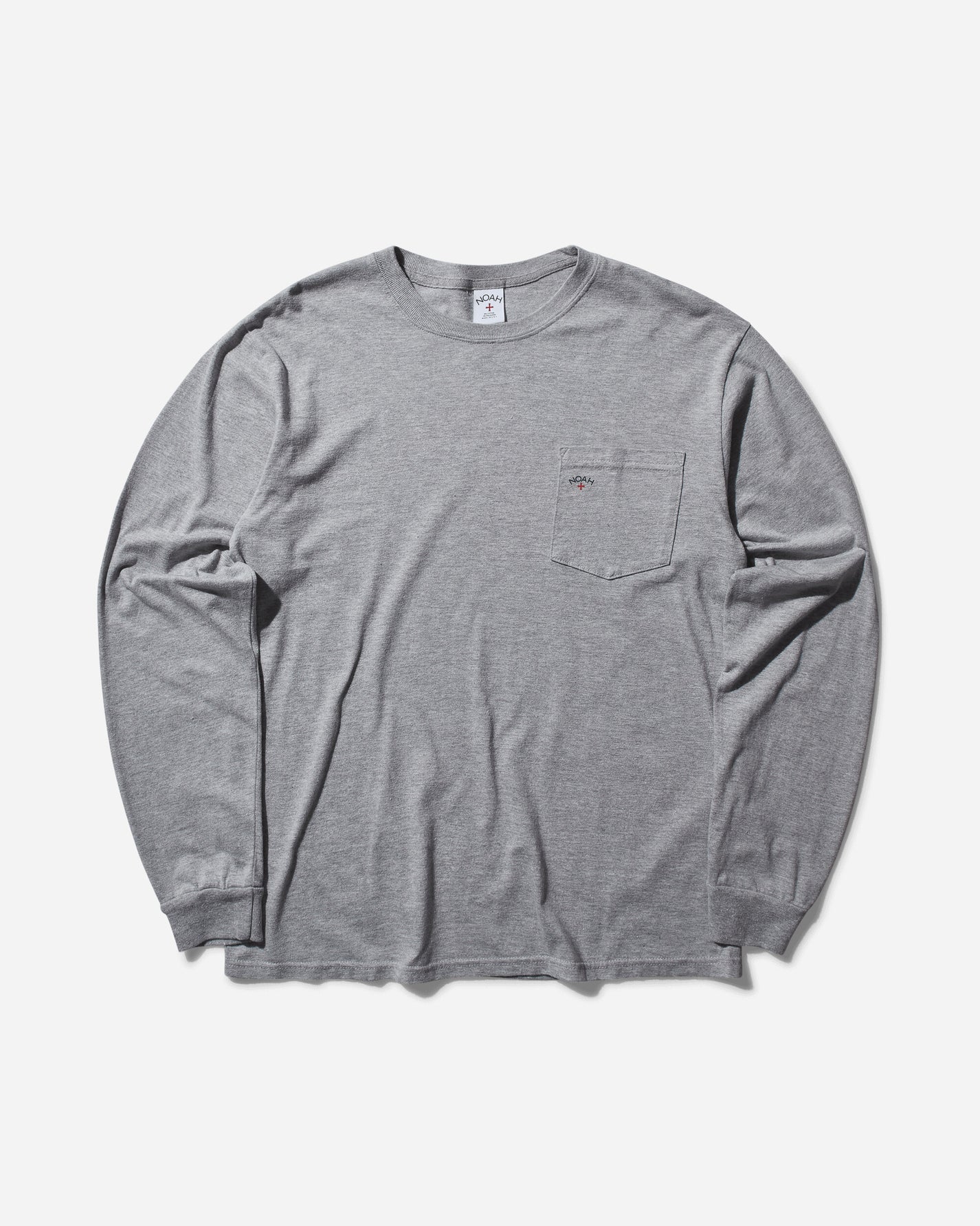 Noah Long Sleeve Core Logo Pocket Tee Heather Grey T-Shirts Longsleeve PT2NOAH HGY