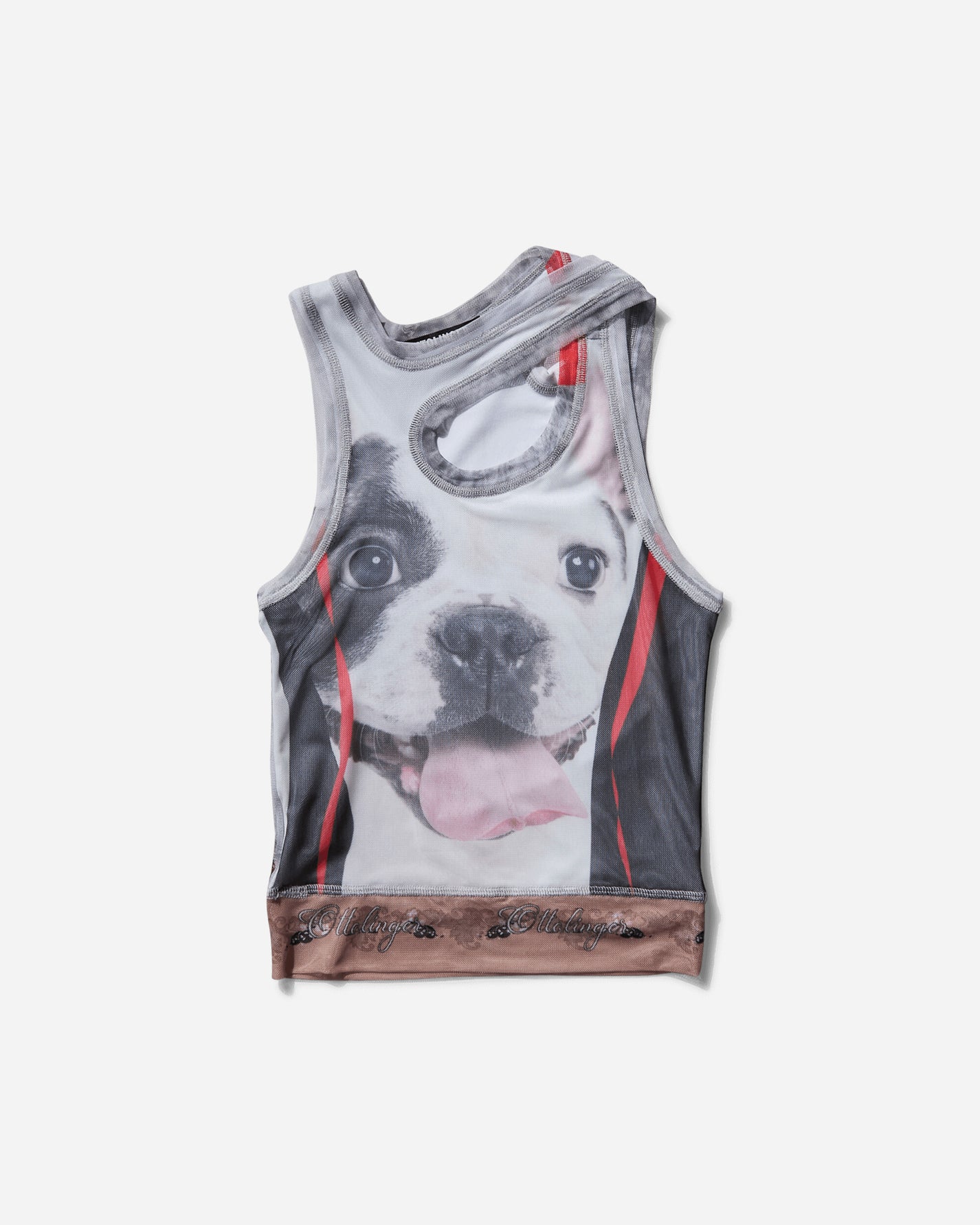 Ottolinger Wmns Mesh Tank Top Dog Print T-Shirts Cropped 101-100601-02 PRIWHT