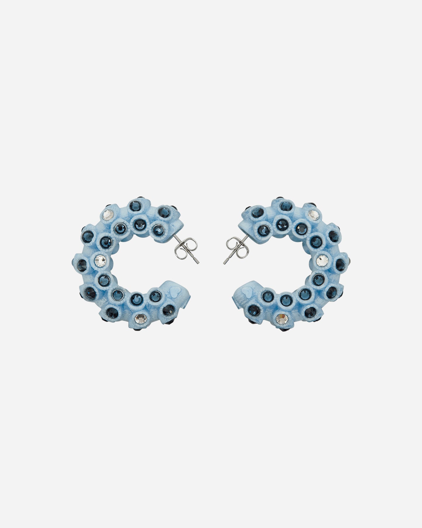 Roussey Wmns Lit Hoops Light Blue Jewellery Earrings S24E04 2