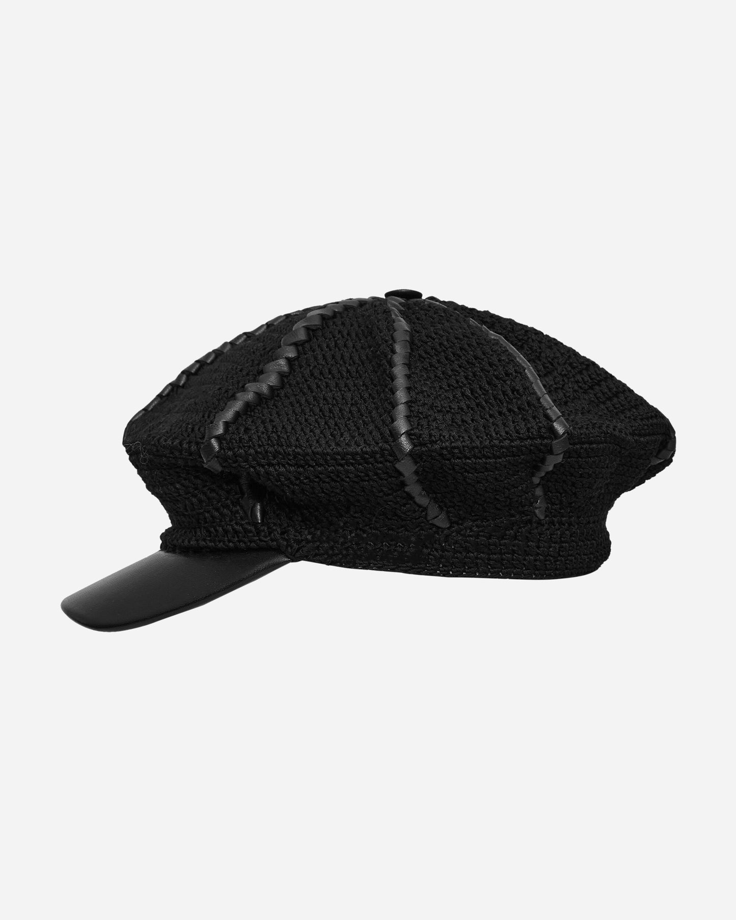 SSU Wmns Ursa Leather Lace Bakerboy Cap Black Hats Caps ULBBY BLACK