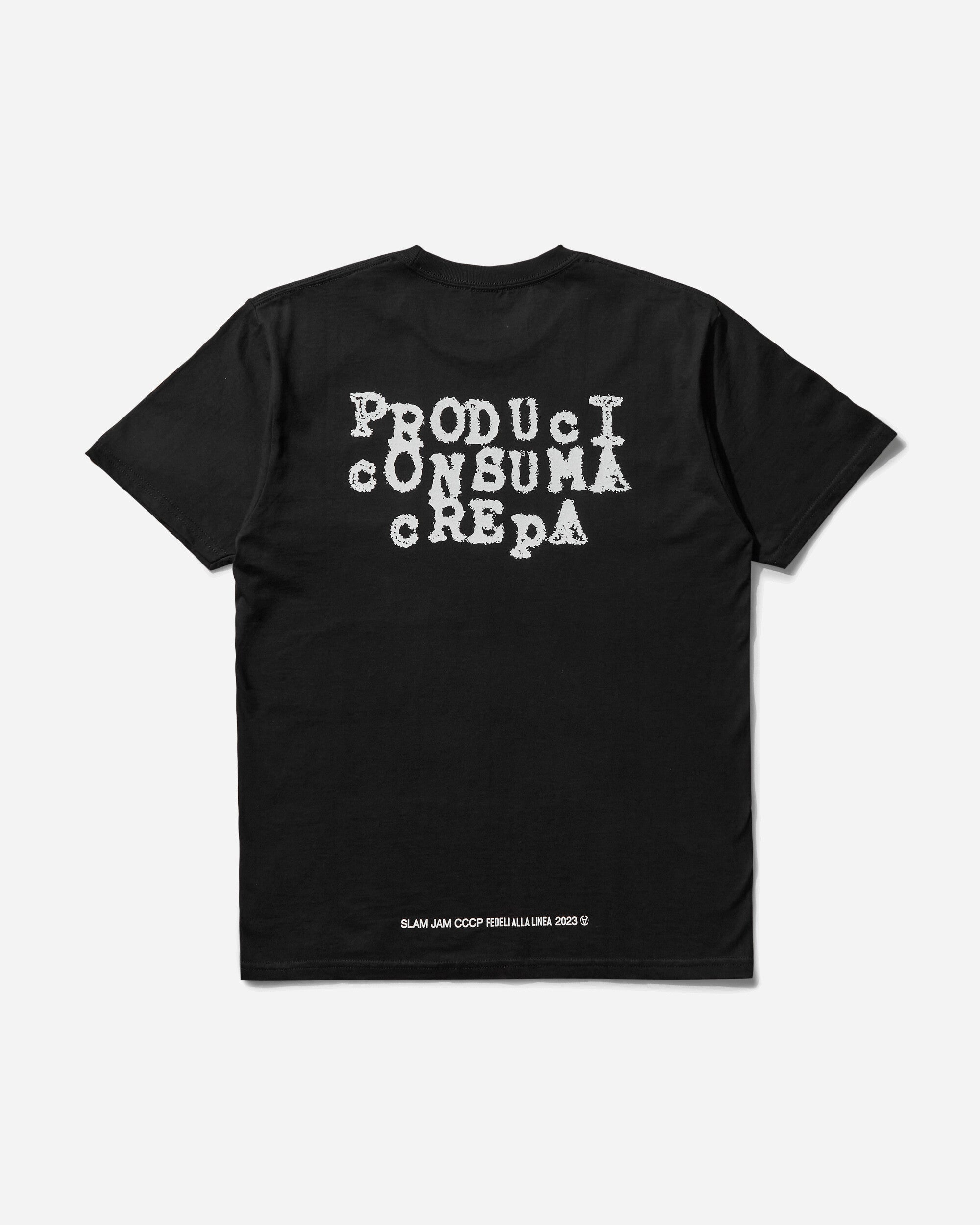 Slam Jam Produci Consuma Crepa Tee Black T-Shirts Shortsleeve BBMW034JY28 BLK0001