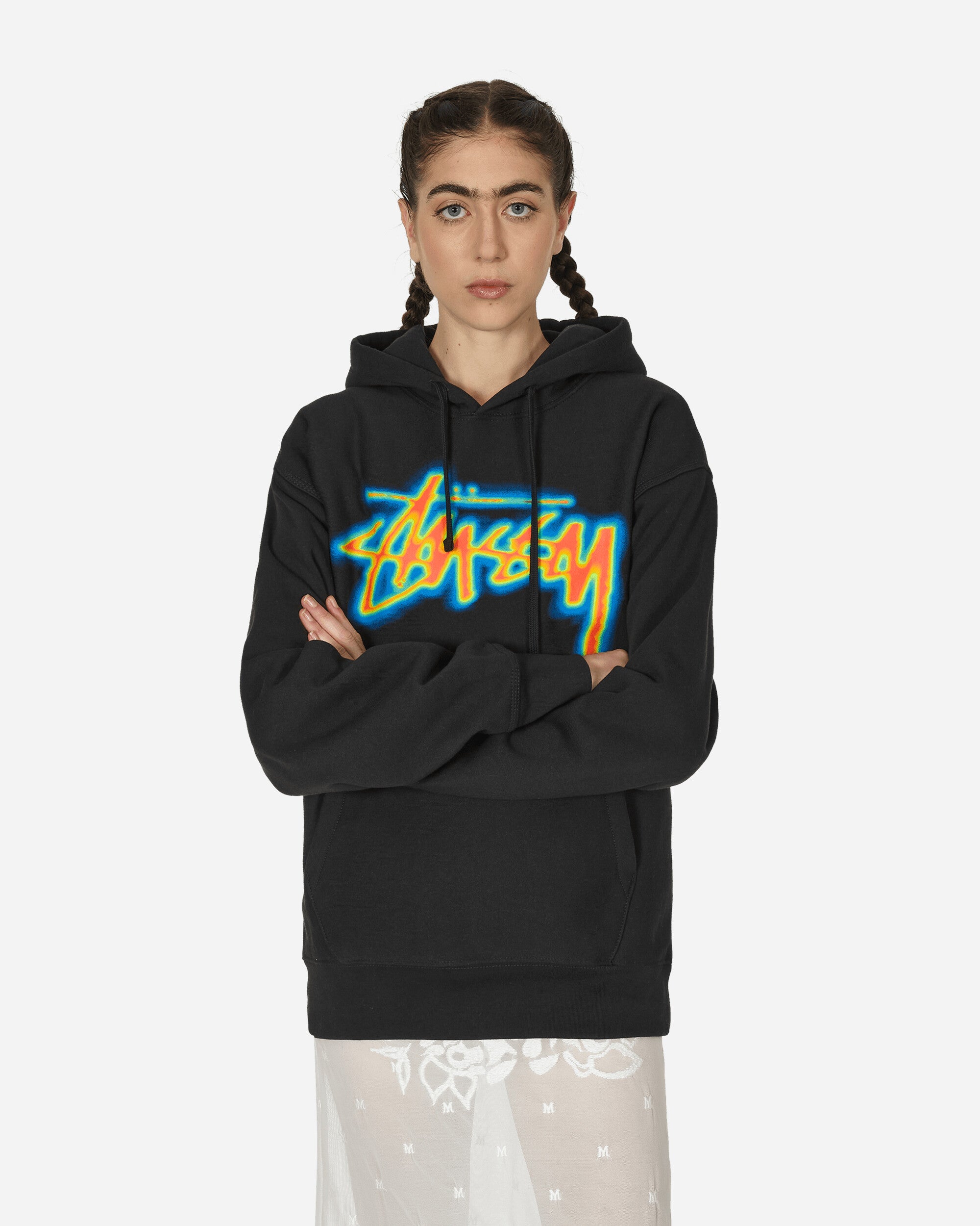 Stüssy Thermal Stock Hood Black Sweatshirts Hoodies 1925023 0001