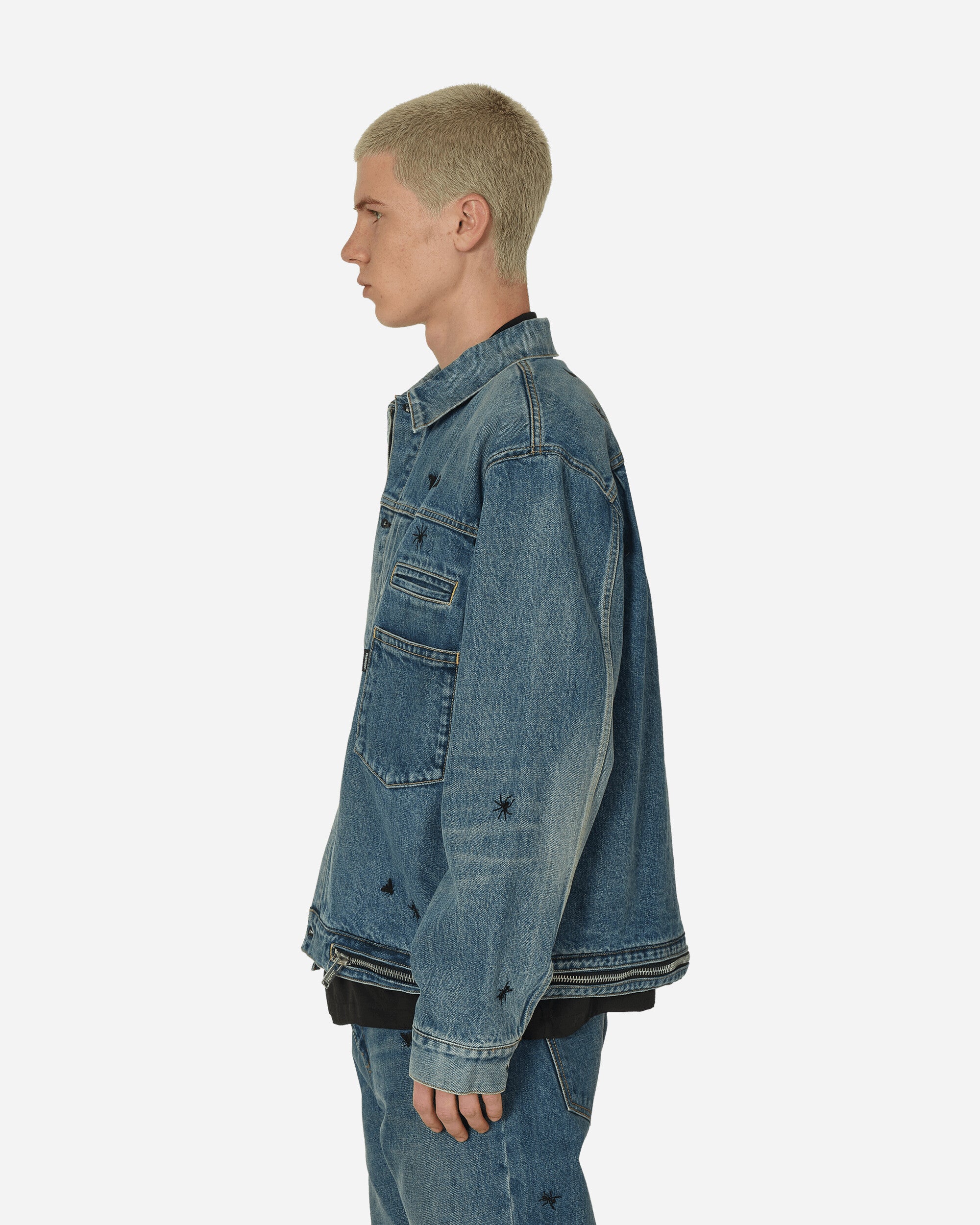 Undercover Denim Blouson Light Blue Indigo Coats and Jackets Denim Jackets UP1D4203 1