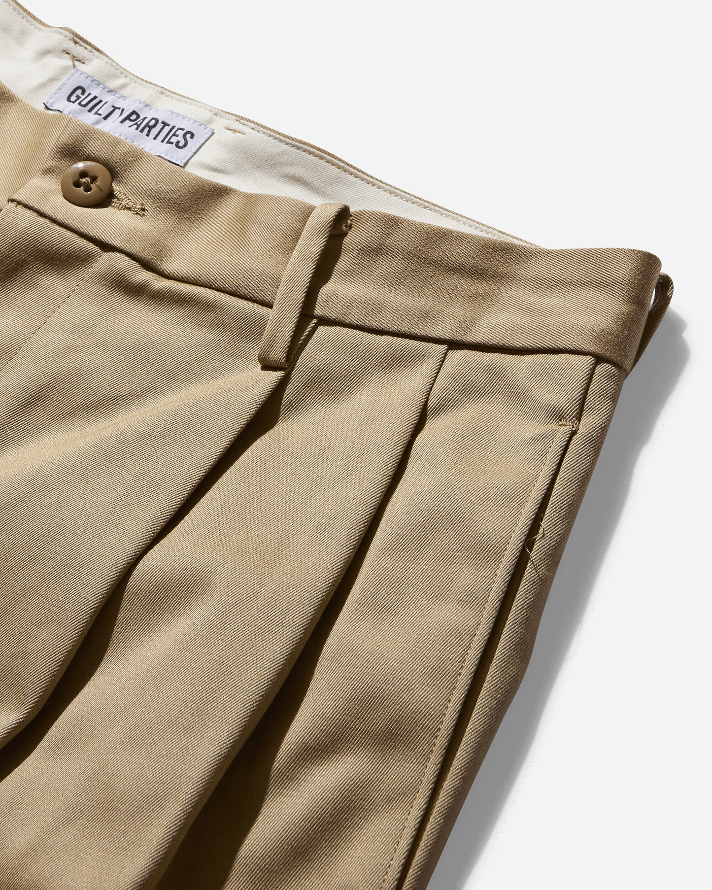 WACKO MARIA Double Pleated Chino Trousers Beige Pants Casual 24FW-WMP-PT02 BEIGE