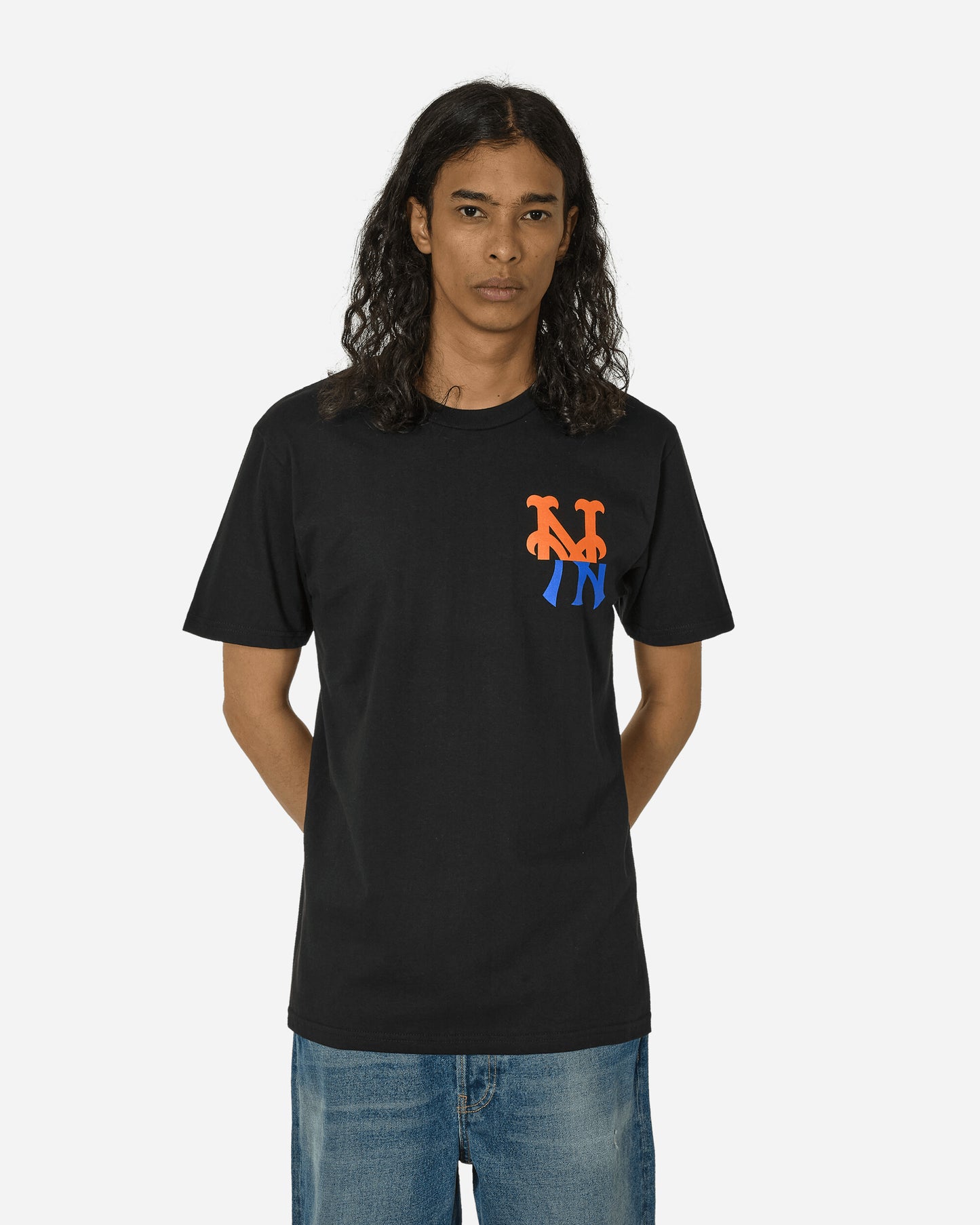 aNYthing Mets Logo T-Shirt Black T-Shirts Shortsleeve ANY-065 BK