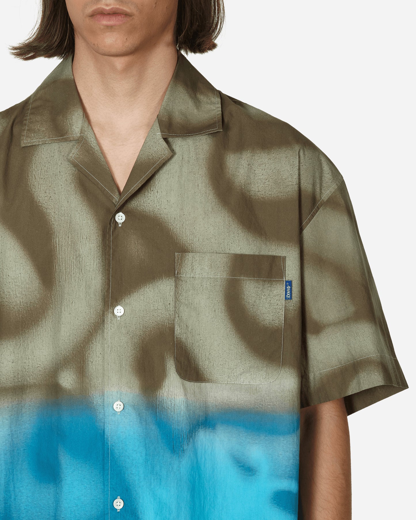 Awake NY Awake Ny X Mundo Dip Dyed Camp Shirt Brown/Blue Shirts Shortsleeve Shirt AWK-SP23-TP001  BRO