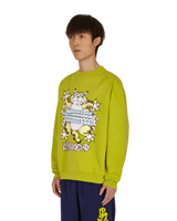 Brain Dead Relaxed Cat Crewneck Olive Sweatshirts Crewneck BDF21T10001950 GR04