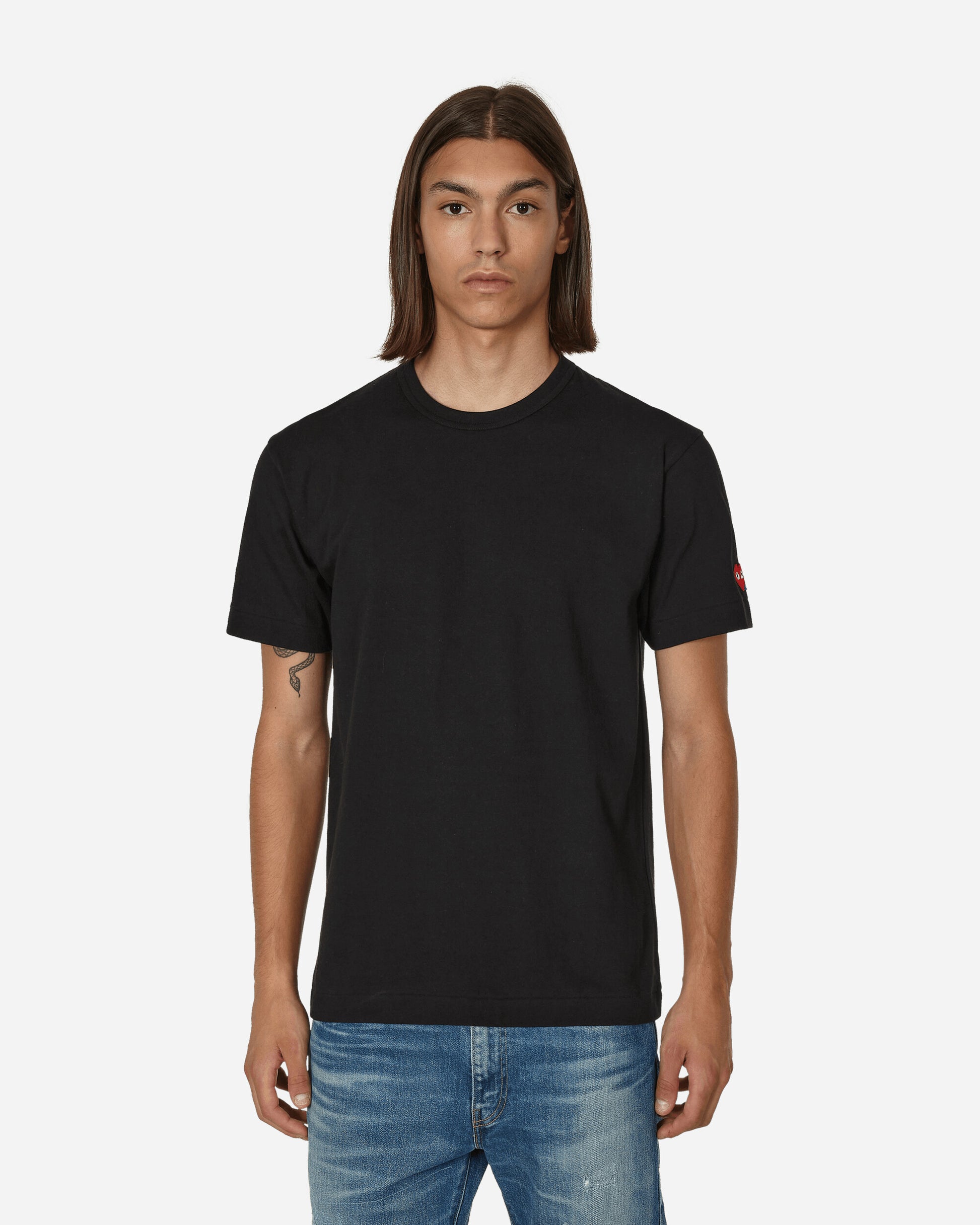Comme Des Garçons Play Mens T-Shirt Black T-Shirts Shortsleeve P1T328  1
