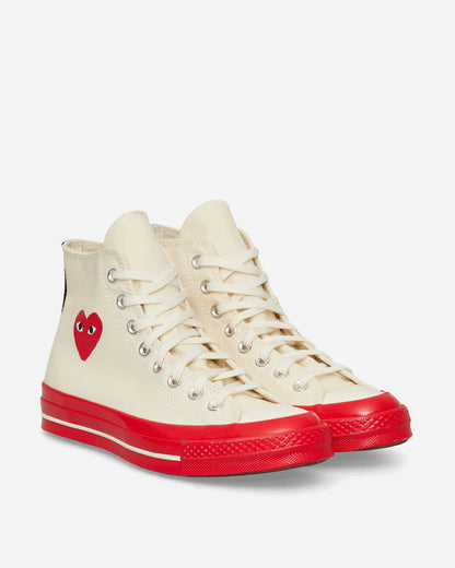Comme Des Garçons Play Ct70 Hi Top Red Sole White Sneakers High P1K124  2