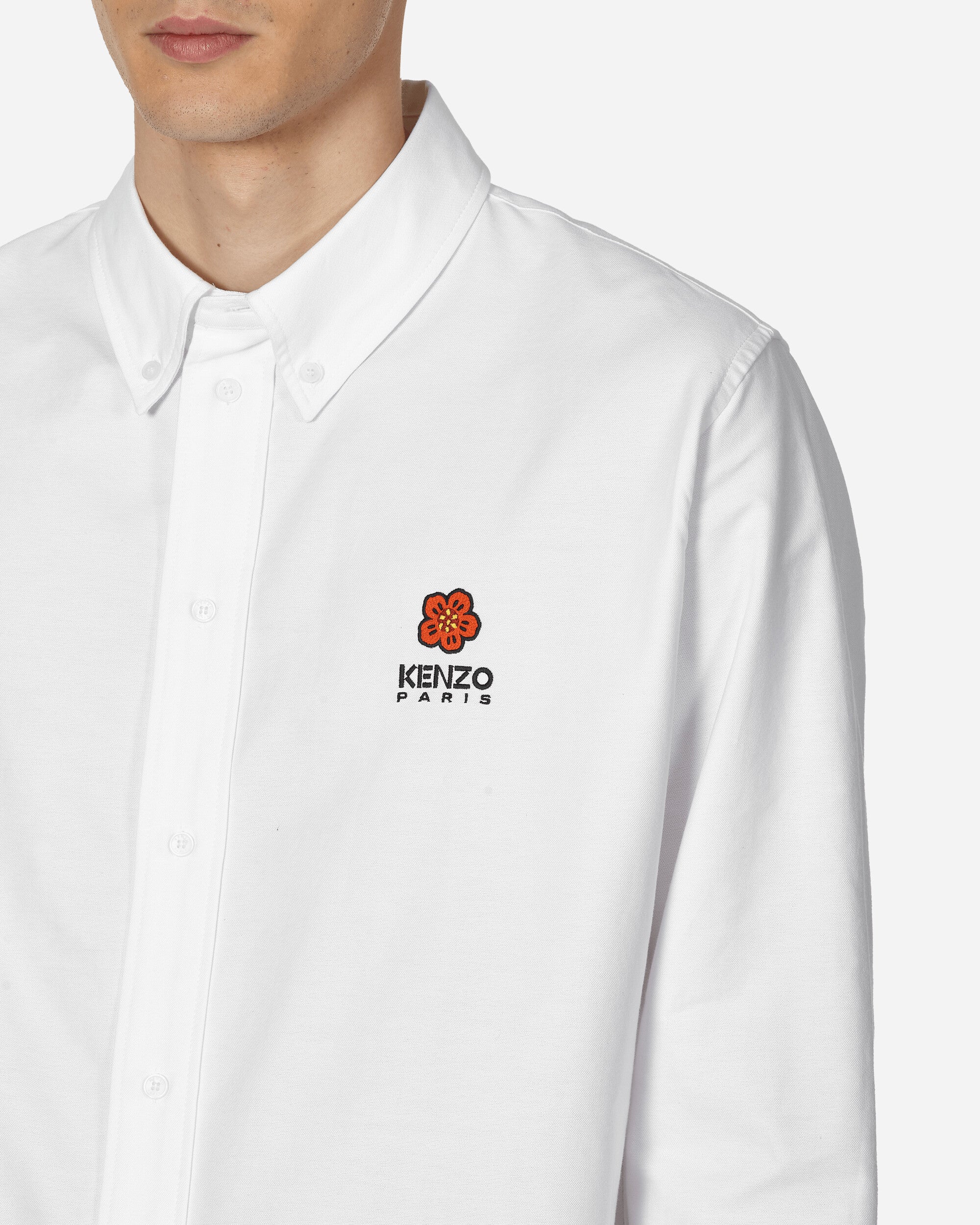 KENZO Paris Boke Crest Oxford Shirt White Shirts Longsleeve Shirt FD55CH4109LO 01