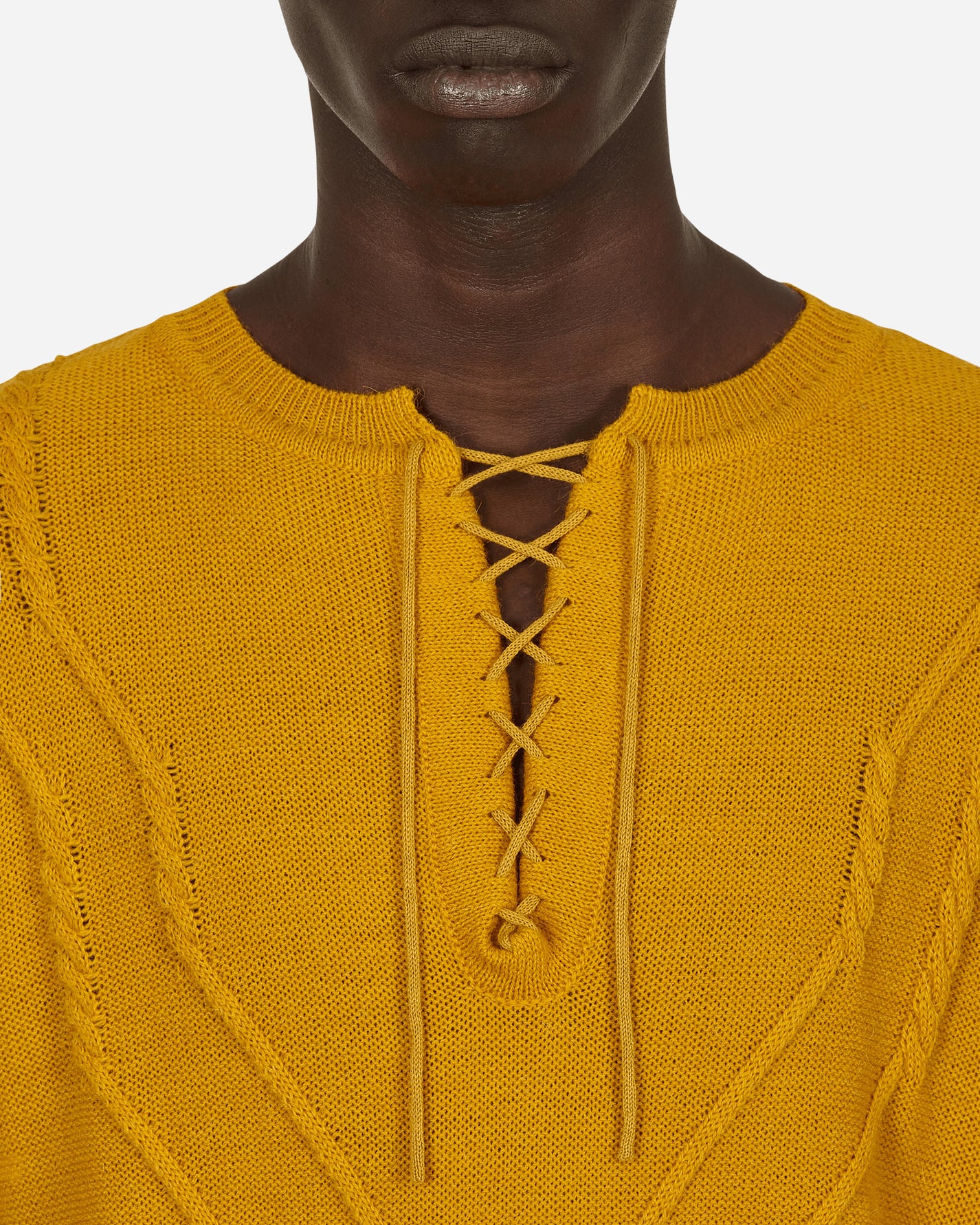 Kiko Kostadinov Itten Cable Ochre Knitwears Sweaters KKSS22KN02-64 001