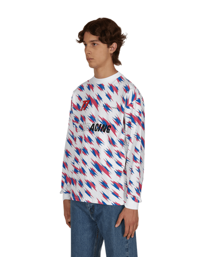 L'Art De L'Automobile All Over Mock Neck White T-Shirts Longsleeve KAR90PER 001