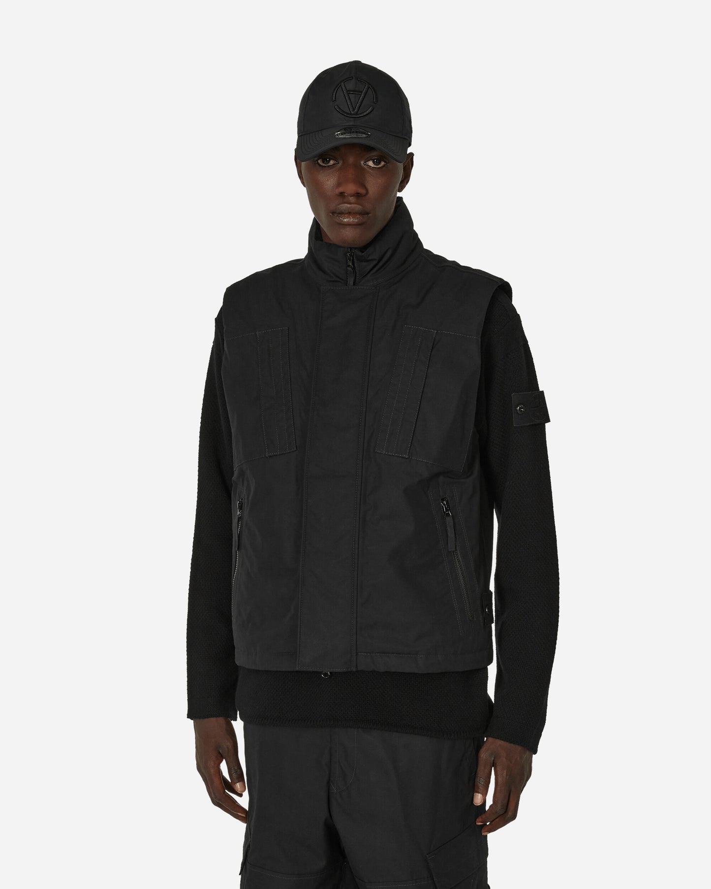 Stone Island Sleeveless Realdown Jacket Black Coats and Jackets Vests 7915G08F1 V0029