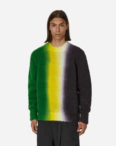 sacai Tie Dye Knit Pullover Green/Navy Knitwears Sweaters 23-03168M 555