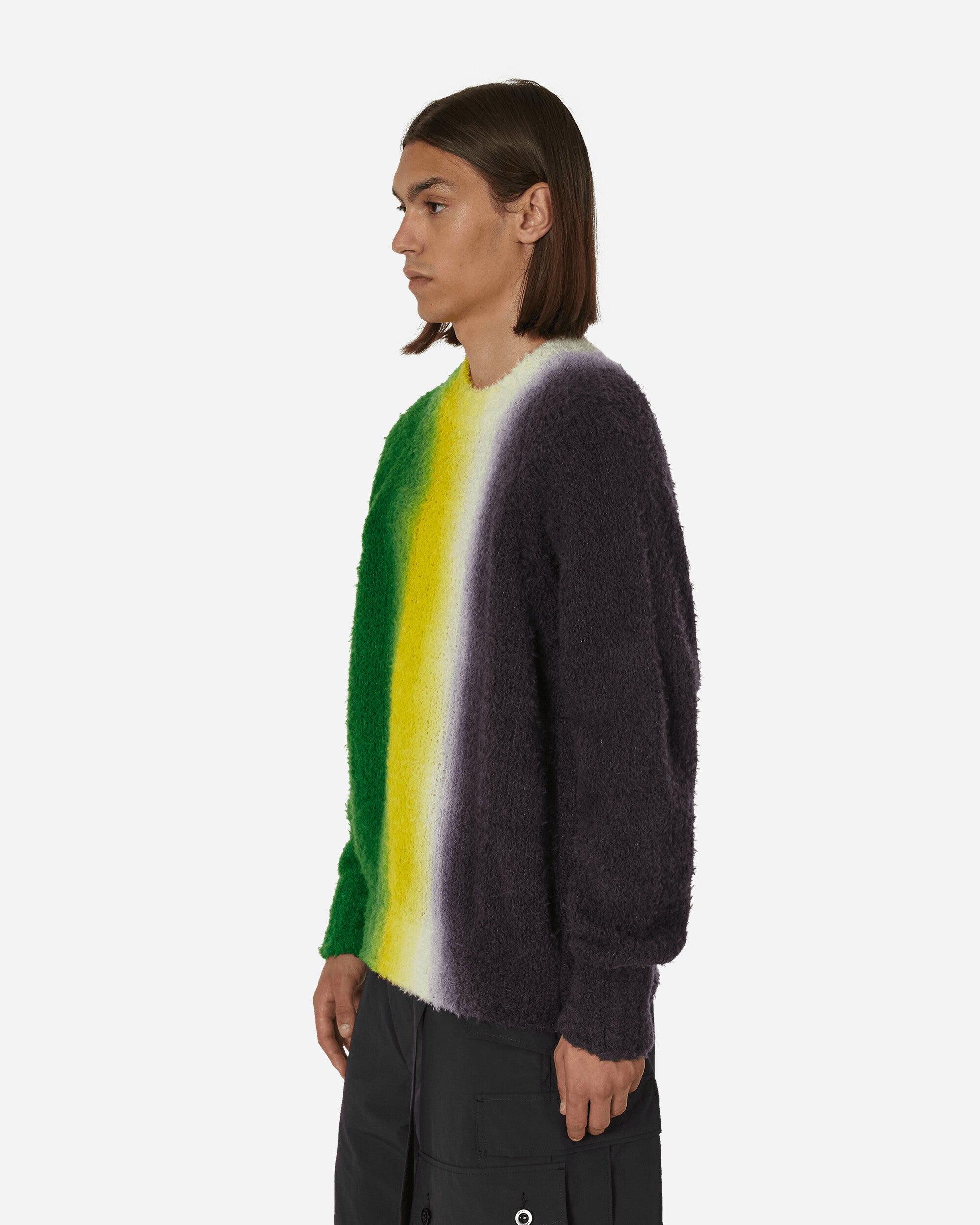 sacai Tie Dye Knit Pullover Green/Navy Knitwears Sweaters 23-03168M 555